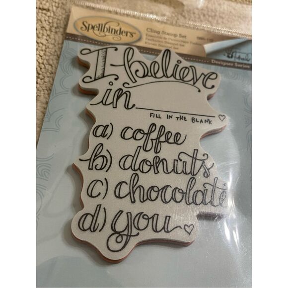 Spellbinders Designer Series SBS-132 Cling Stamp “I Believe In” - Picture 2 of 7